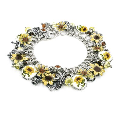 Sunflower Charm Bracelet, Colorful Jewelry - image1